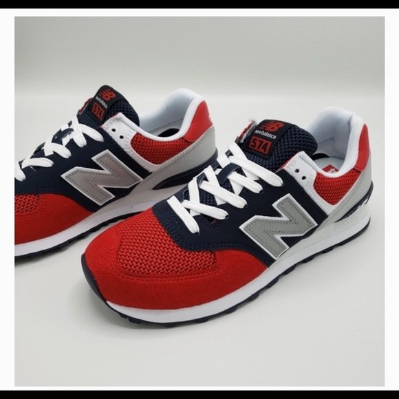 Balance 574 Classic Red White Navy Blue 